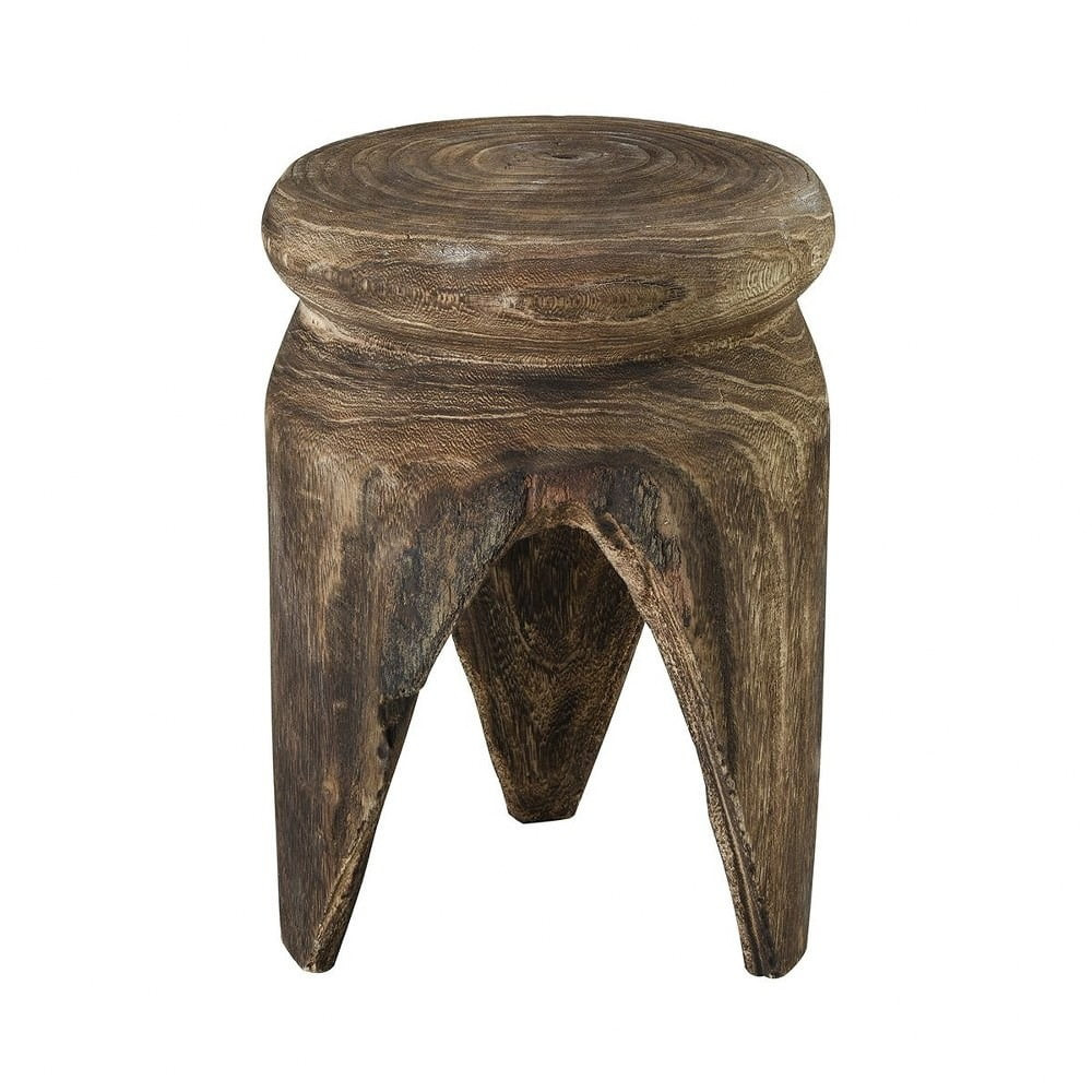 Three Legged Wooden Stool Made Of Wood in Natural Finish 15-inch Stools Seating   Natural Finish ... | Walmart (US)