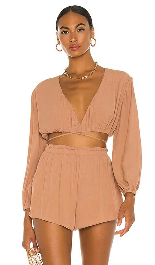 Hattie Top in Taupe | Revolve Clothing (Global)