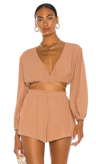 Hattie Top in Taupe | Revolve Clothing (Global)