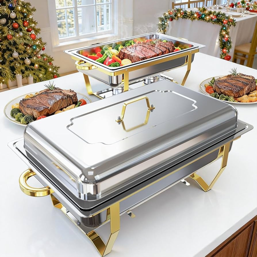 Chafing Dishes for Buffet 2 Pack, High Grade Chafing Dish Buffet Set, Buffet Food Warmers [Screw-... | Amazon (US)