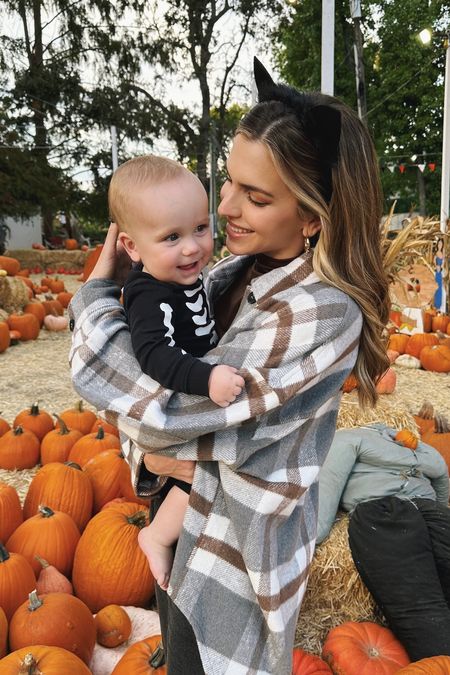 Our little skeleton’s first time at the pumpkin patch! This plaid is a great dupe for the Free People Ruby Jacket. Wearing size large!

#LTKSeasonal #LTKHalloween #LTKbaby