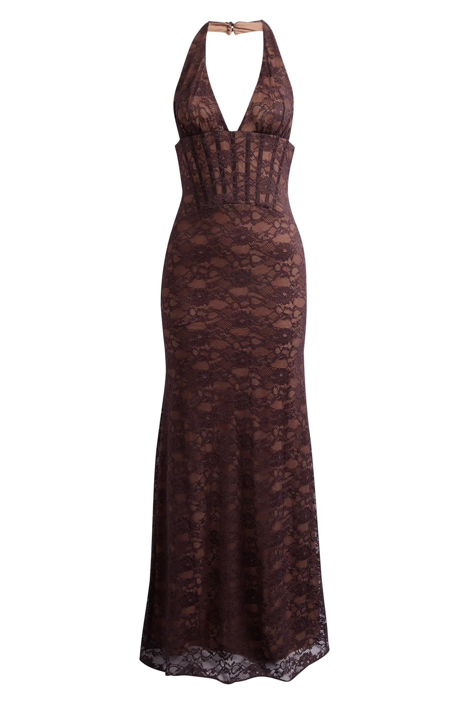 HOUSE OF CB Saskia Lace Maxi Halter Dress (Women) | Nordstrom | Nordstrom
