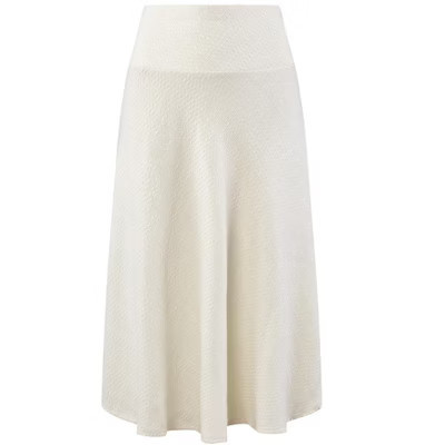 Hobemty Women's High Elastic Waist A-Line Midi Skirts Beige Large | Target