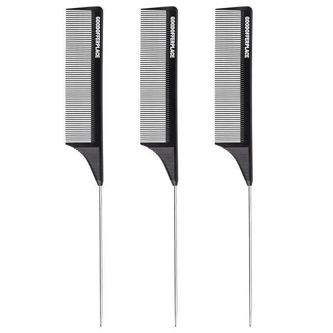 Goodofferplace 3 Rattail comb Pintail comb Parting combs Teasing combs hair combs for women | Amazon (US)