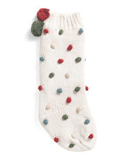 Rachel Zoe Pompom Stocking | TJ Maxx