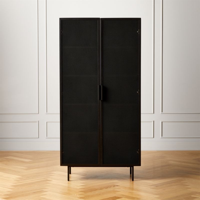 Trace Black Wire Mesh Door Bookcase + Reviews | CB2 | CB2