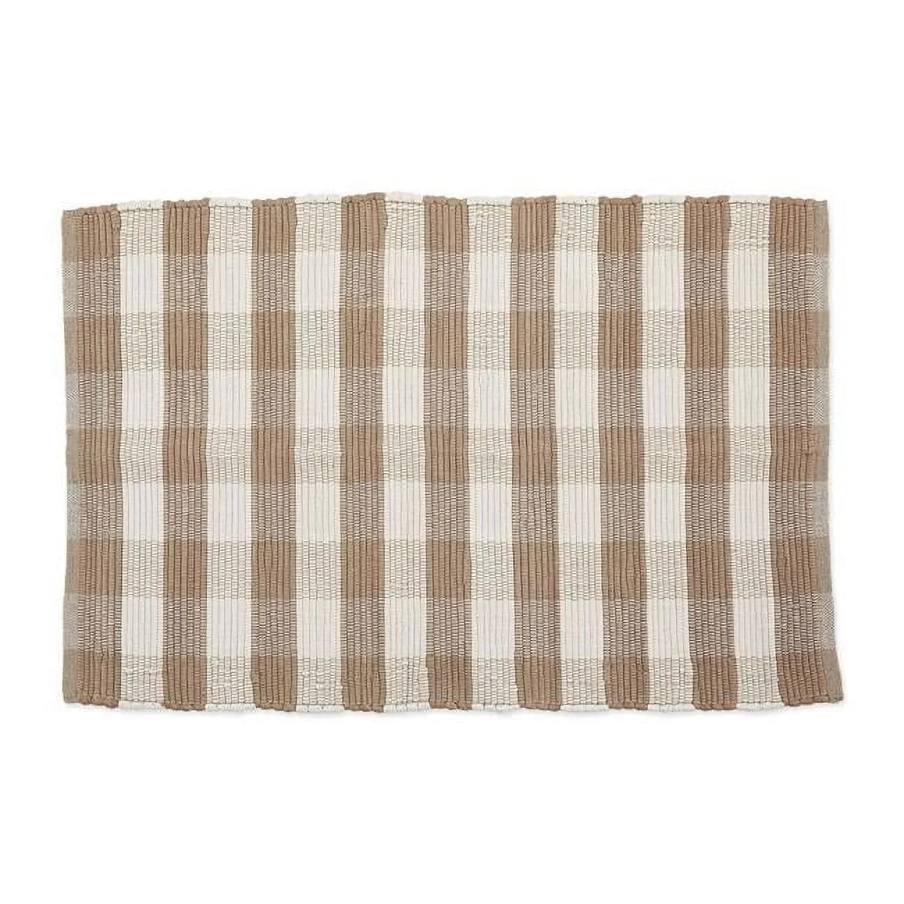 Stone & Cream Buffalo Check Rag Rug, 26 x 40 cm | Walmart (US)