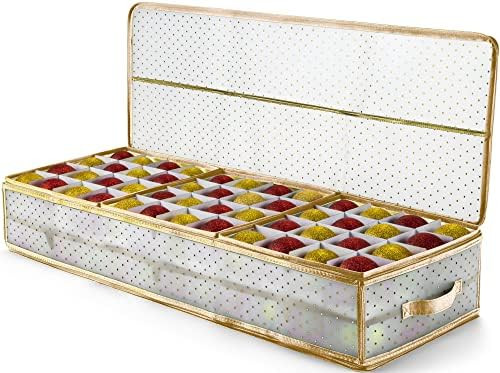 Zober Sturdy Plastic Underbed Christmas Ornament Storage Box, 6 Trays Keeps 96 Holiday Christmas ... | Amazon (US)