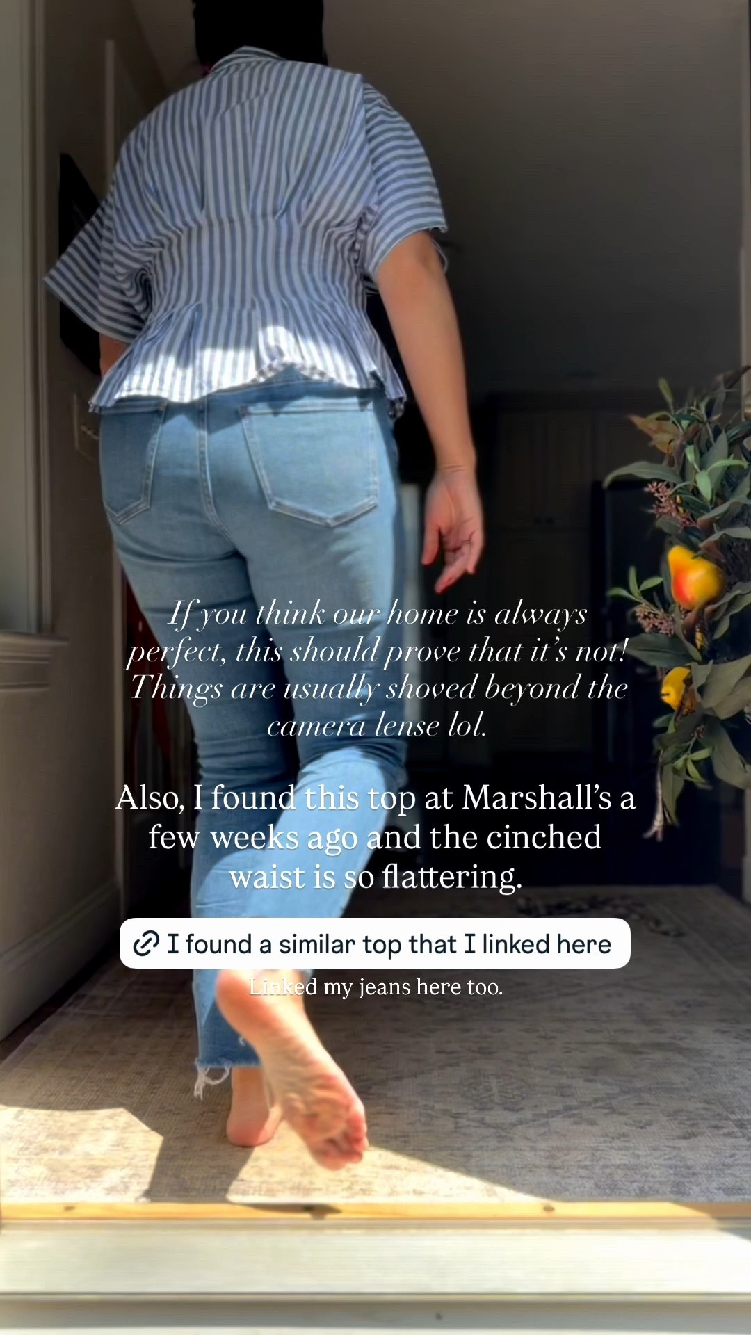 This cinched waist top is so flattering. I found mine at Marshall’s but I found a couple similar ones online.

#LTKootd #LTKdayinmylife #LTKSaleAlert