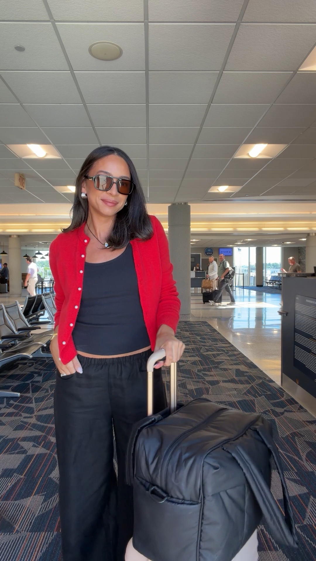 Airport outfit ✈️ heading to Nashville for CMA fest! My entire travel outfit is on SALE! Wearing the softest cardigan (size S) and comfiest linen pants (size S)! Use code AFLTK to save on bra free tank (size S) and cardigan. Pants are on sale at Aritzia too 🙌🏽

#LTKxAbercrombie #LTKootd #LTKTravel