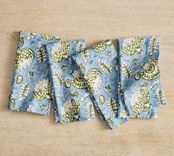 Anjali Block Print Cotton Napkins - Set of 4 | Pottery Barn (US)