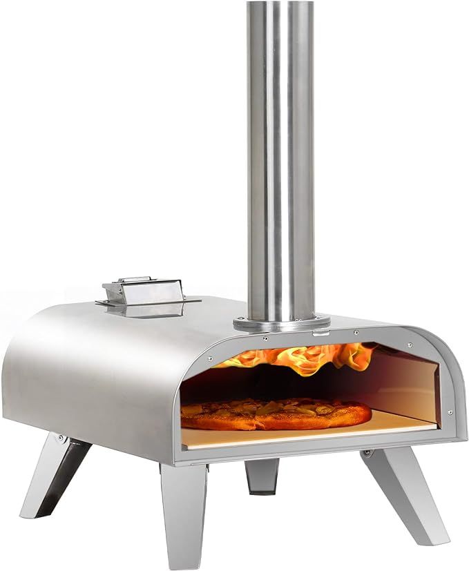 BIG HORN OUTDOORS Pizza Oven Outdoor Wood Pellet Burning, Portable Stainless Steel Pizza Maker fo... | Amazon (US)