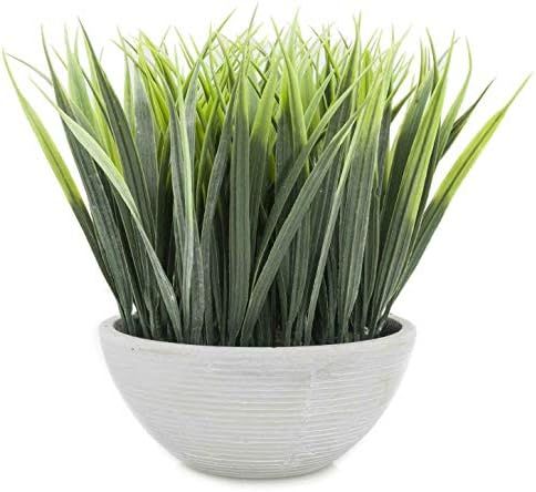 Velener Extra-Long Artificial Grass in White Pot for Home Decor (Green) | Amazon (US)