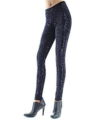 Tipsy Elves Women's Sequined Leggings for The Holidays - Shiny Ladies Sequin Bottoms | Amazon (US)