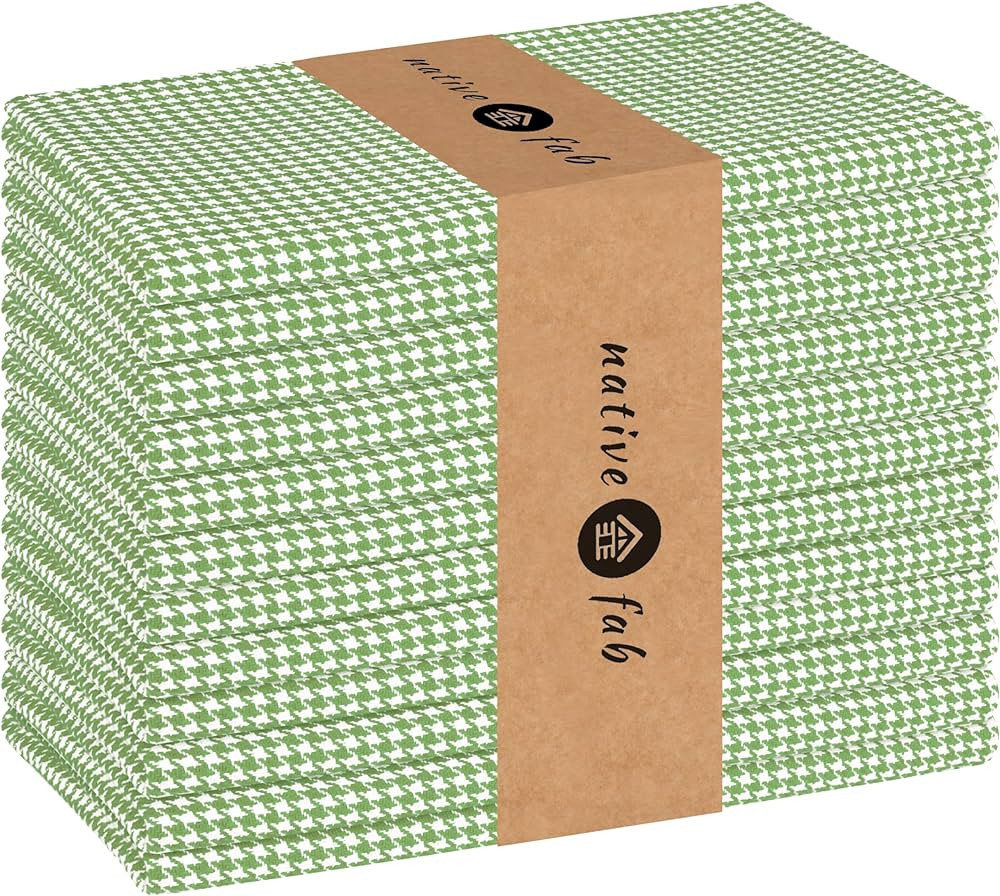 Houndstooth Vintage Cloth Dinner Napkins Set of 12 Cotton 18x18 Soft Absorbent Restaurant Hotel Q... | Amazon (US)