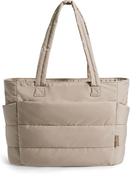 BAGSMART Puffy Tote Bag for Women, Lightweight Work Tote Handbag | Amazon (US)