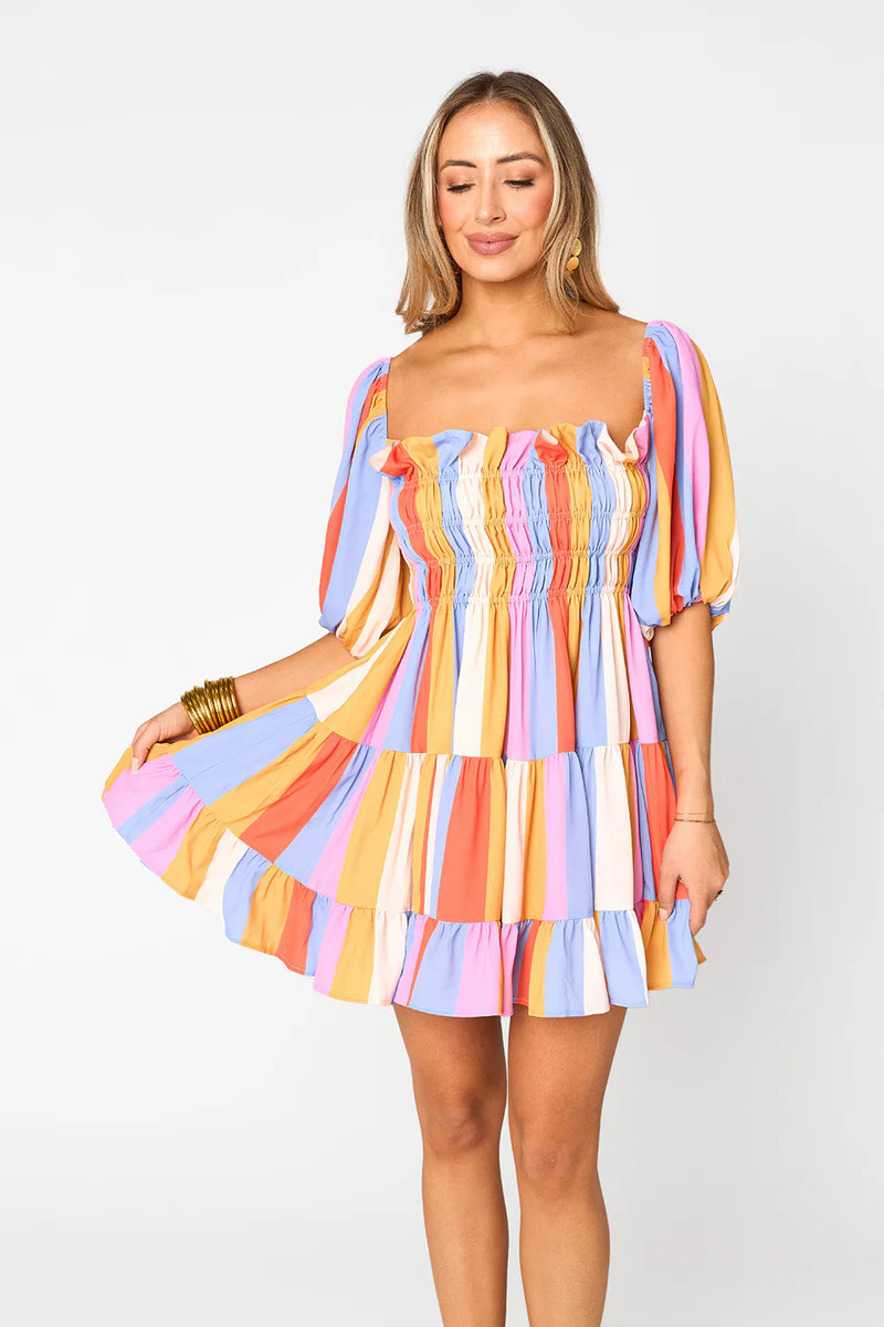 Spencer Puff Sleeve Mini Dress - Pool Boy (PRE-SALE) | BuddyLove