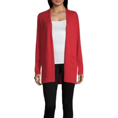 Liz Claiborne Simply Womens Long Sleeve Open Front Cardigan | JCPenney