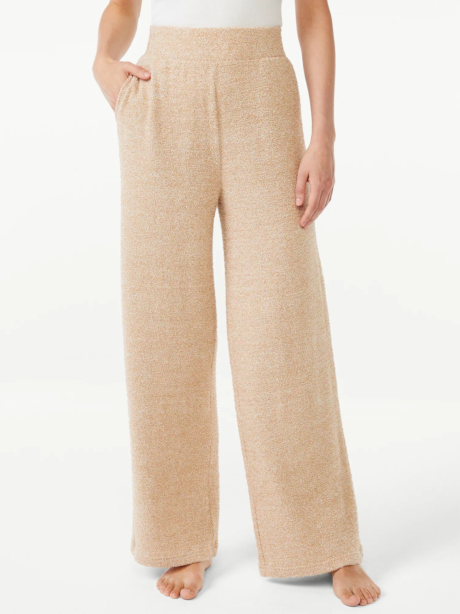 Joyspun Women's and Women's Plus Chenille Wide Leg Pajama Pants, Sizes up to 3X - Walmart.com | Walmart (US)