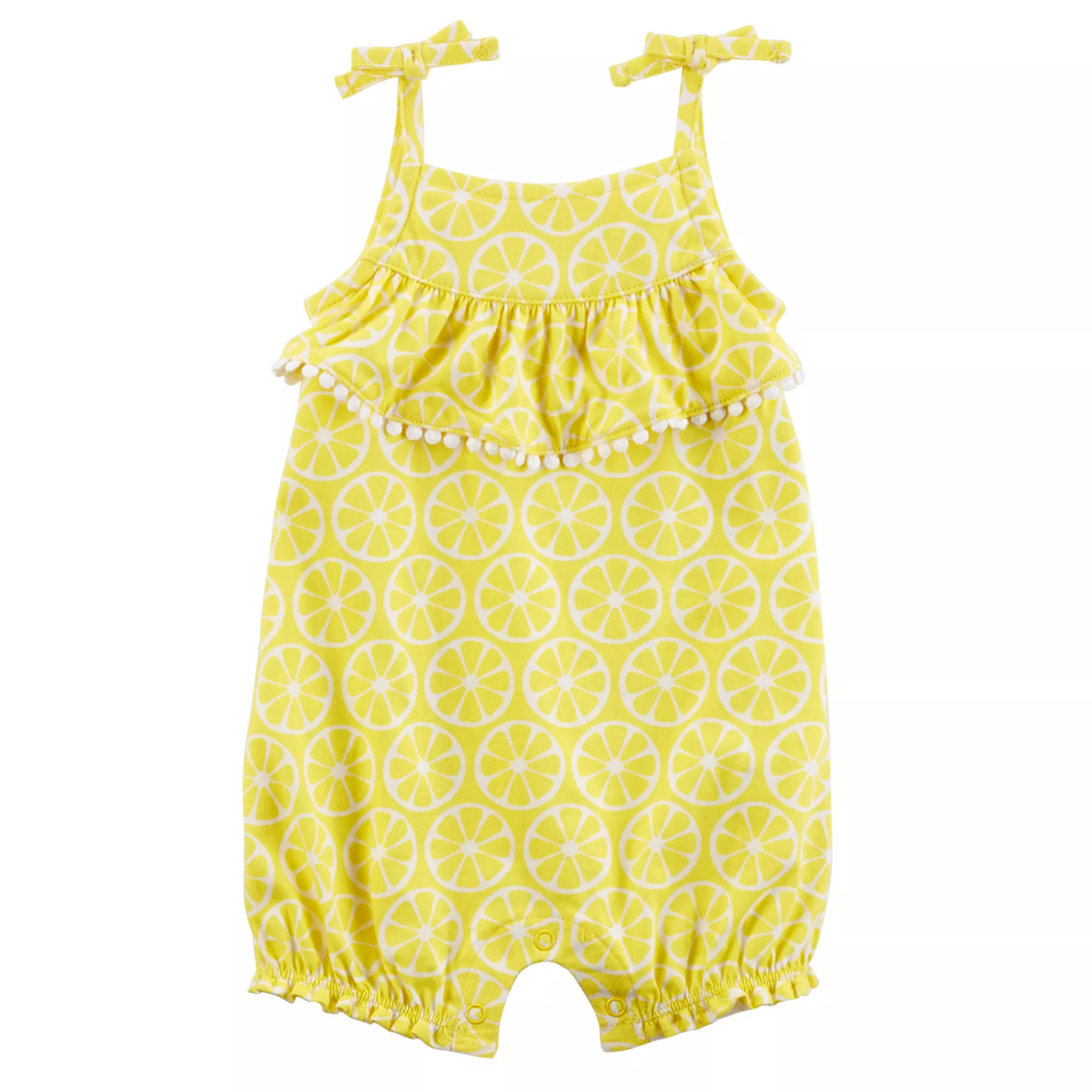 Baby Girl Carter's Lemon Ruffled Romper | Kohl's