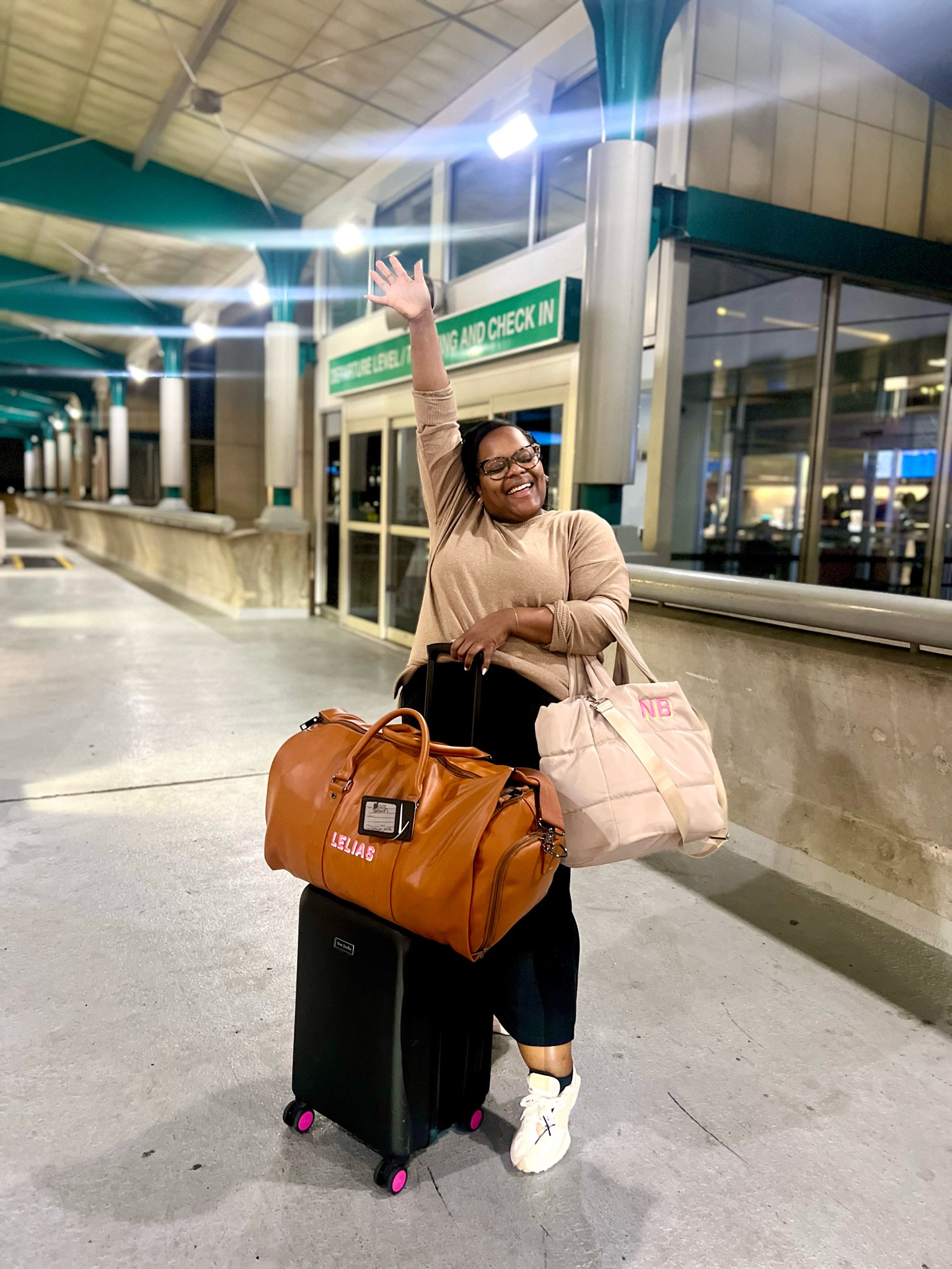 NYC 🍎 here I come! 🗽 Sharing my travel fit from Walmart along with my luggage and bags. Use code: LELIAS10 to save at Sprinkled With Pink 💖

#LTKTravel #LTKHoliday #LTKGiftGuide
