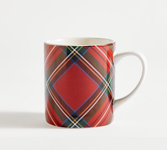 Stewart Plaid Stoneware Mugs - Set of 4 | Pottery Barn (US)