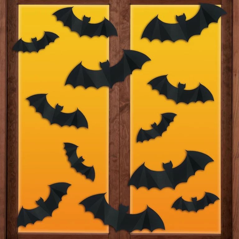 Way To Celebrate Halloween Bat Paper Cutouts, 11 x 4.25in, 8 x 2.75in and 4.5 x 2in, each size ha... | Walmart (US)