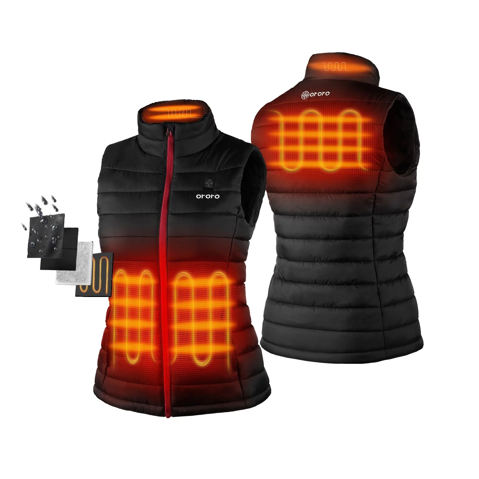 ORORO Women's Lightweight Heated Vest with Battery Pack - Black - Walmart.com | Walmart (US)
