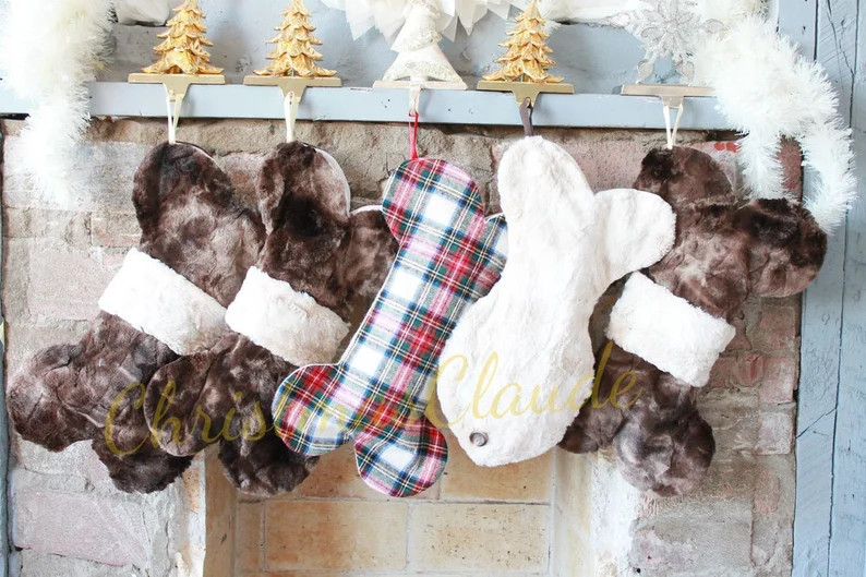 Plaid Dog Christmas Stocking Personalized Holiday Gifts for Dogs and Cats - Etsy | Etsy (US)