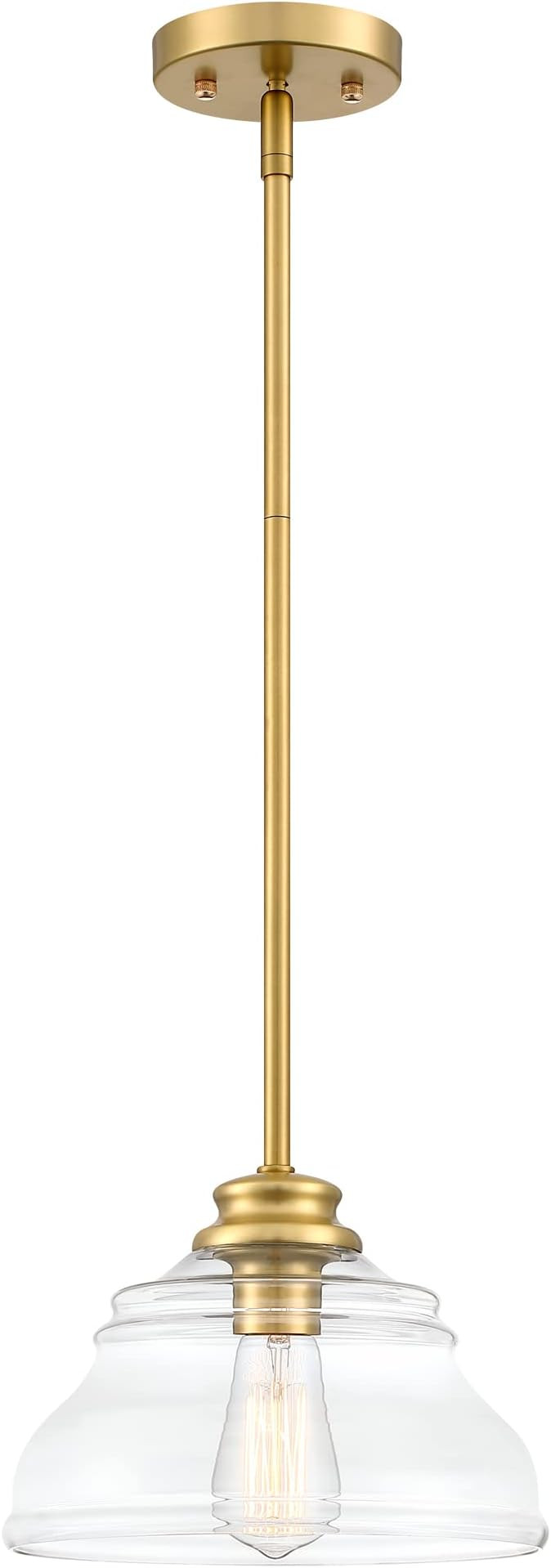 MEXO Industrial Pendant Lighting Fixture Clear Glass Shade Pendant Farmhouse 10" Close to Ceiling... | Amazon (US)