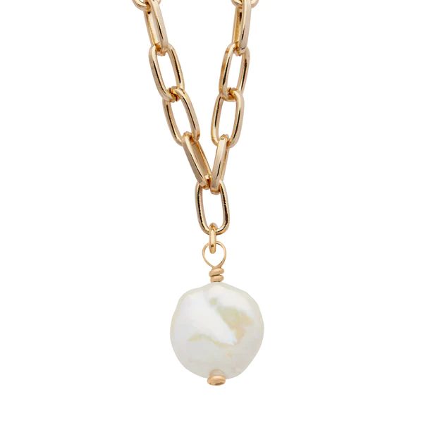 Daily Luxe 18k Gold plated Adjustable Necklace with Coin Pearl Pendant | Lizzy James Jewelry