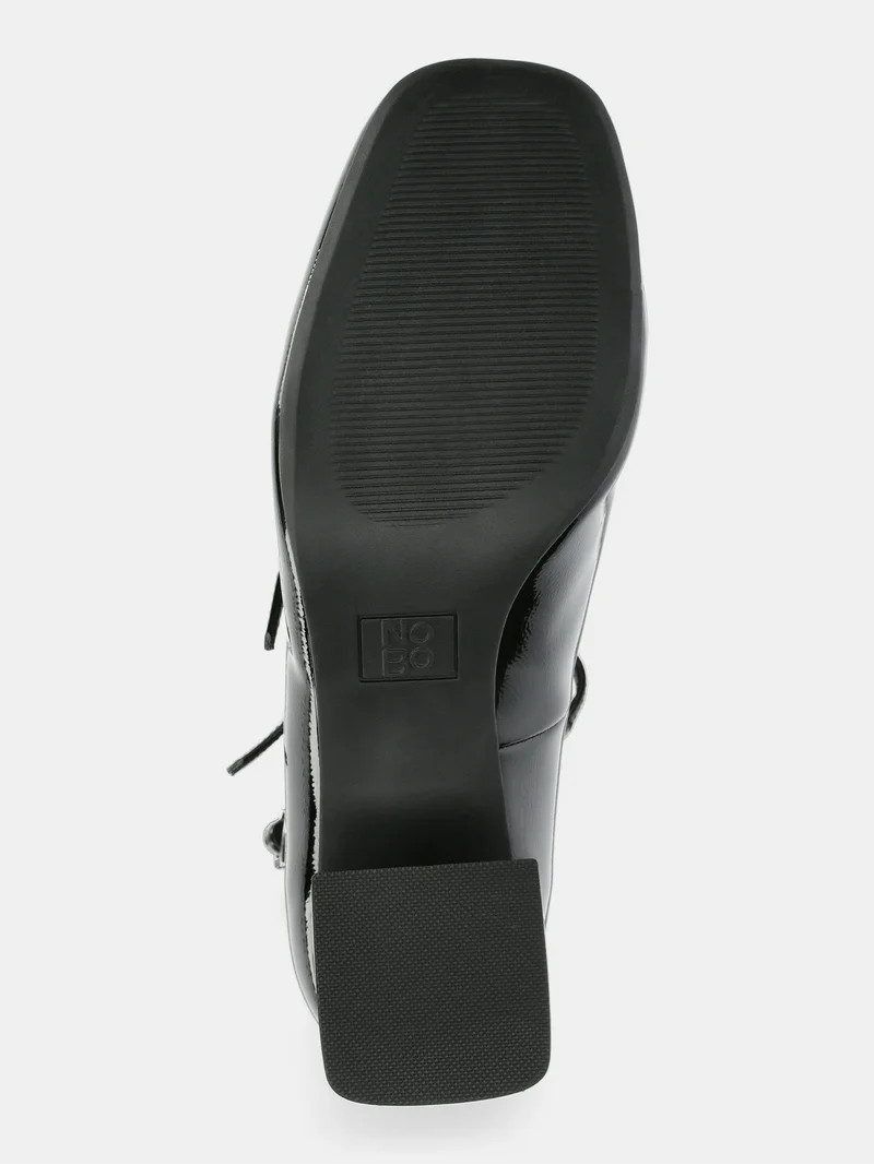 No Boundaries Faux Leather Strappy Mary Jane Heels, Women's | Walmart (US)