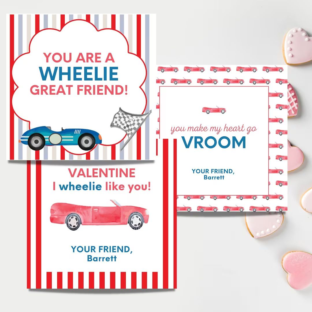 Car Valentines Canva Valentines Printable Valentine - Etsy | Etsy (US)