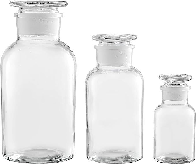 34oz, 17oz, 4oz Set of 3 Decorative Bottles/vase food storage apothecary jar seasoning organizer ... | Amazon (US)
