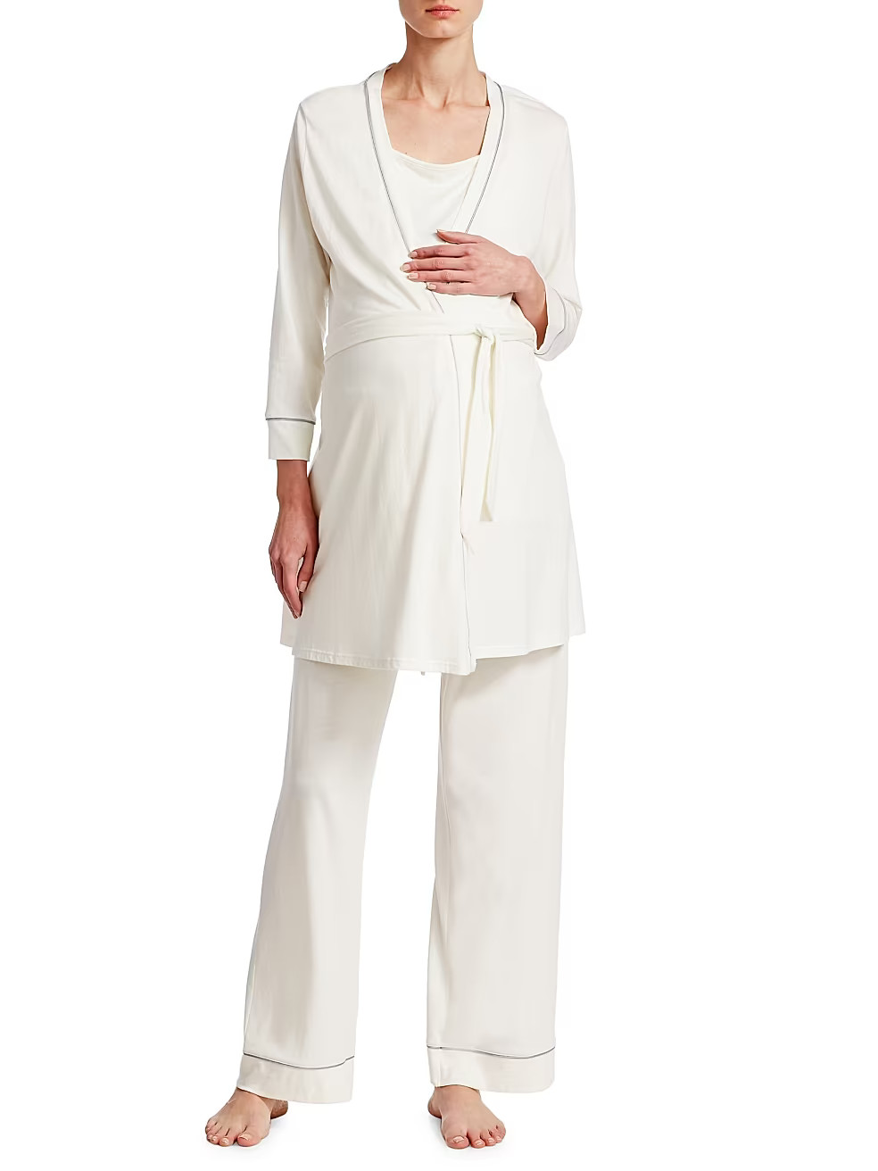 3-Piece Bella Maternity Robe, Camisole, &amp; Pants | Saks Fifth Avenue