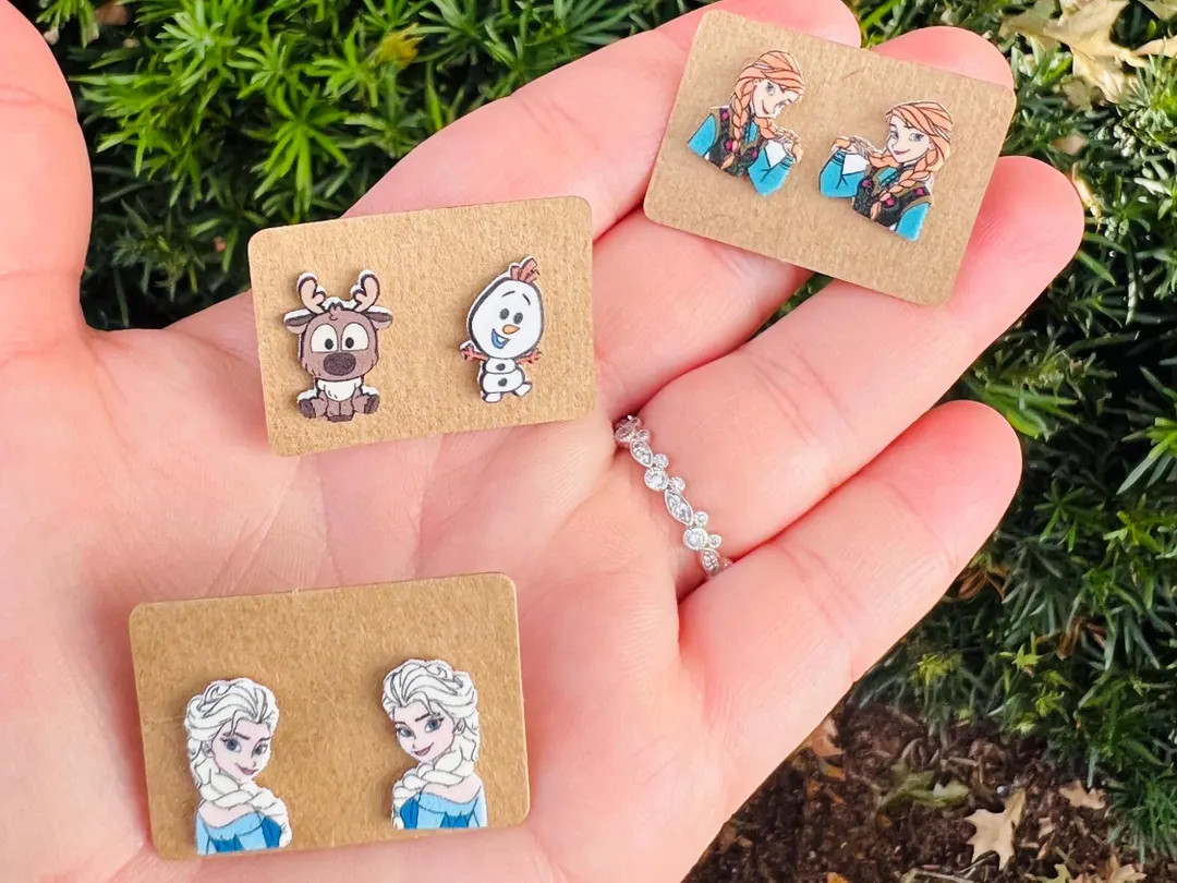 Friends of Arendelle Earrings: Frozen Jewelry, Sven, Ola, Elsa, Nickel Free Stud Earrings - Etsy | Etsy (US)