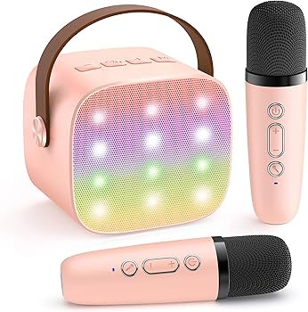 Mini Karaoke Machine for Kids Adults, Bluetooth Speaker with 2 Wireless Microphones, TOP Christma... | Amazon (US)