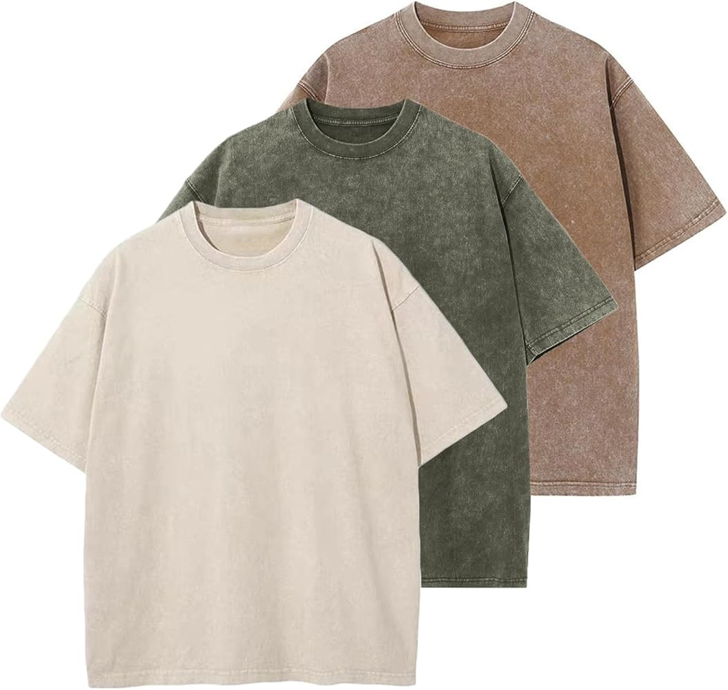 Oversized T Shirts for Women Vintage Acid Wash Basic Tees Loose Fit Baggy Shirts Workout Cotton T... | Amazon (US)