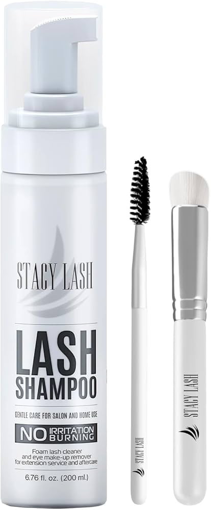 STACY LASH 6.76 fl.oz / 200ml Eyelash Extension Shampoo + Brush/Eyelid Foaming Cleanser/Wash for ... | Amazon (US)