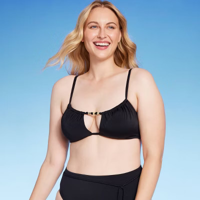 Women's Bead Detail Underwire Bikini Top - Shade & Shore™ Black | Target