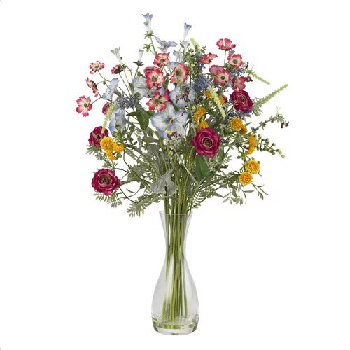 Nearly Natural Mixed Veranda Garden Artificial Flower Arrangement, Multicolor | Walmart (US)