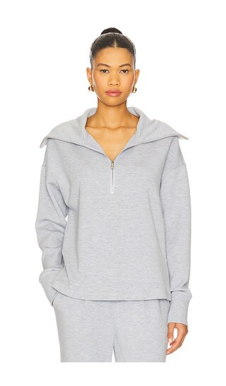 Larson Half Zip Sweatshirt in Mid Blue Marl | Revolve Clothing (Global)