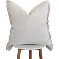 Euro Bed Sham With Fringe | Pillow Cover Grey Natural White Bedding 26 X | Etsy (UK)