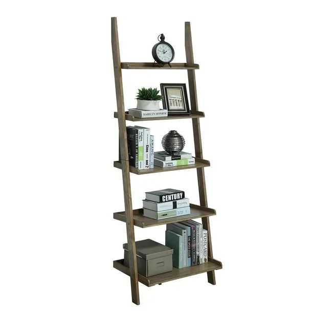 Convenience Concepts American Heritage Ladder Bookcase, Driftwood | Walmart (US)