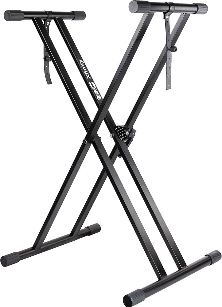 RockJam Xfinity Heavy-Duty, Double-X, Pre-Assembled, Infinitely Adjustable Piano Keyboard Stand w... | Amazon (US)
