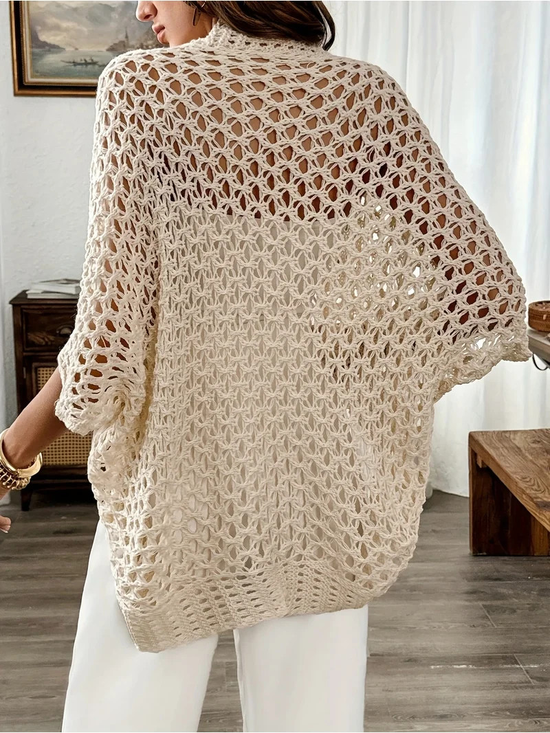 2026 Womens Knitted Cardigan Loose Lightweight Summer Sweater Spring Casual Clothes Apricot M | Walmart (US)
