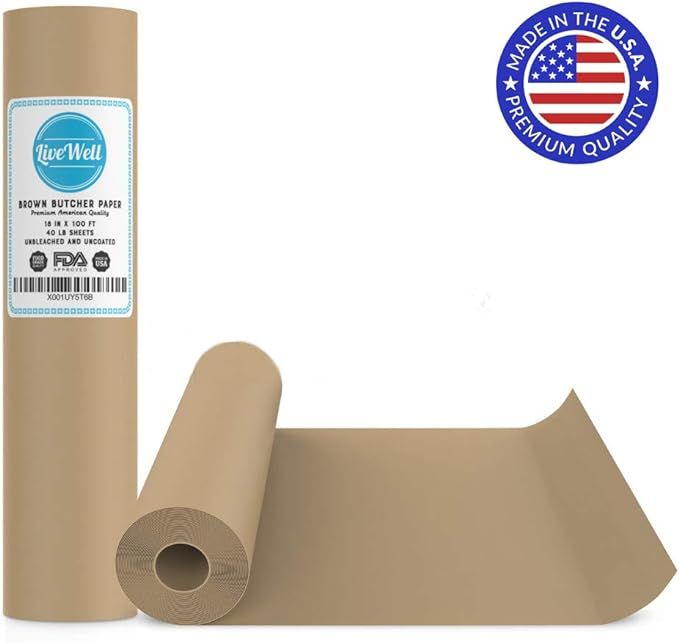 USA Brown Butcher Paper Kraft Roll - 18" x 1200" (100ft) - Food Grade – Great Smoking Wrapping ... | Amazon (US)