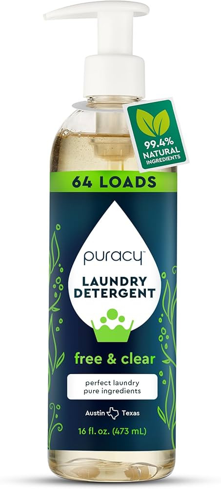 Puracy Liquid Enzyme Laundry Detergent -1,4 Dioxane Free, Natural, Scent-Free Gentle Laundry Dete... | Amazon (US)