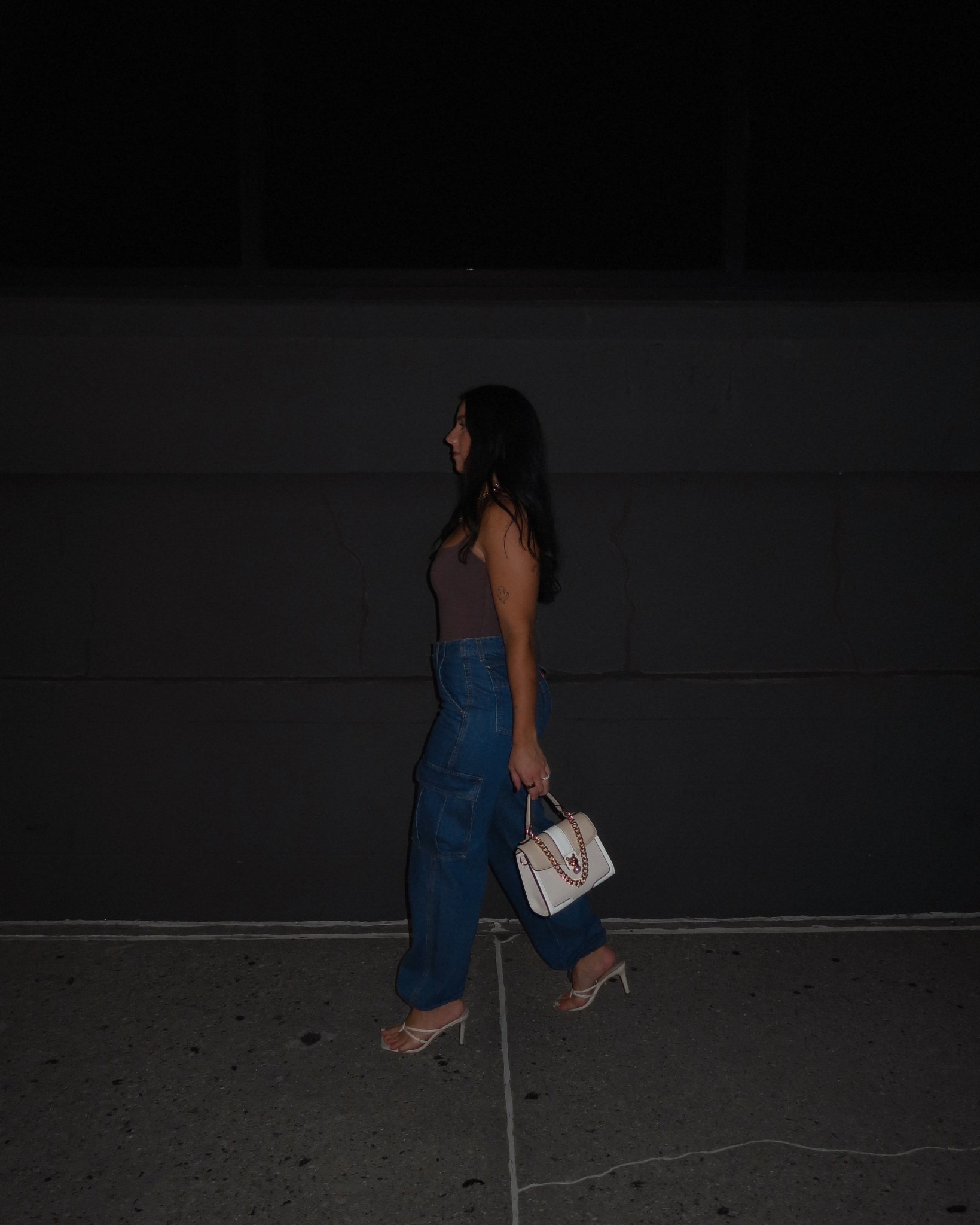 Girls night out 🌮🐅🍦 I dressed up my denim cargo pants with this nude bodysuit from Amazon and the cutest little simple Amazon heels! 

#LTKStyleTip #LTKNYFW #LTKFindsUnder100