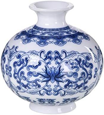 Hand-Painted Blue and White Porcelain Vase Ceramic Vase - Chinoiserie Decor Vase (A) | Amazon (US)